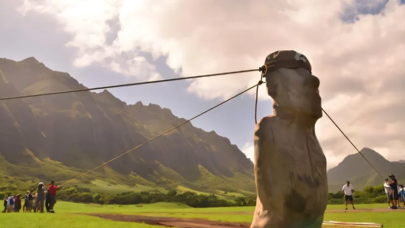 Estátuas moai eram transportadas com auxílio de cordas, revela estudo